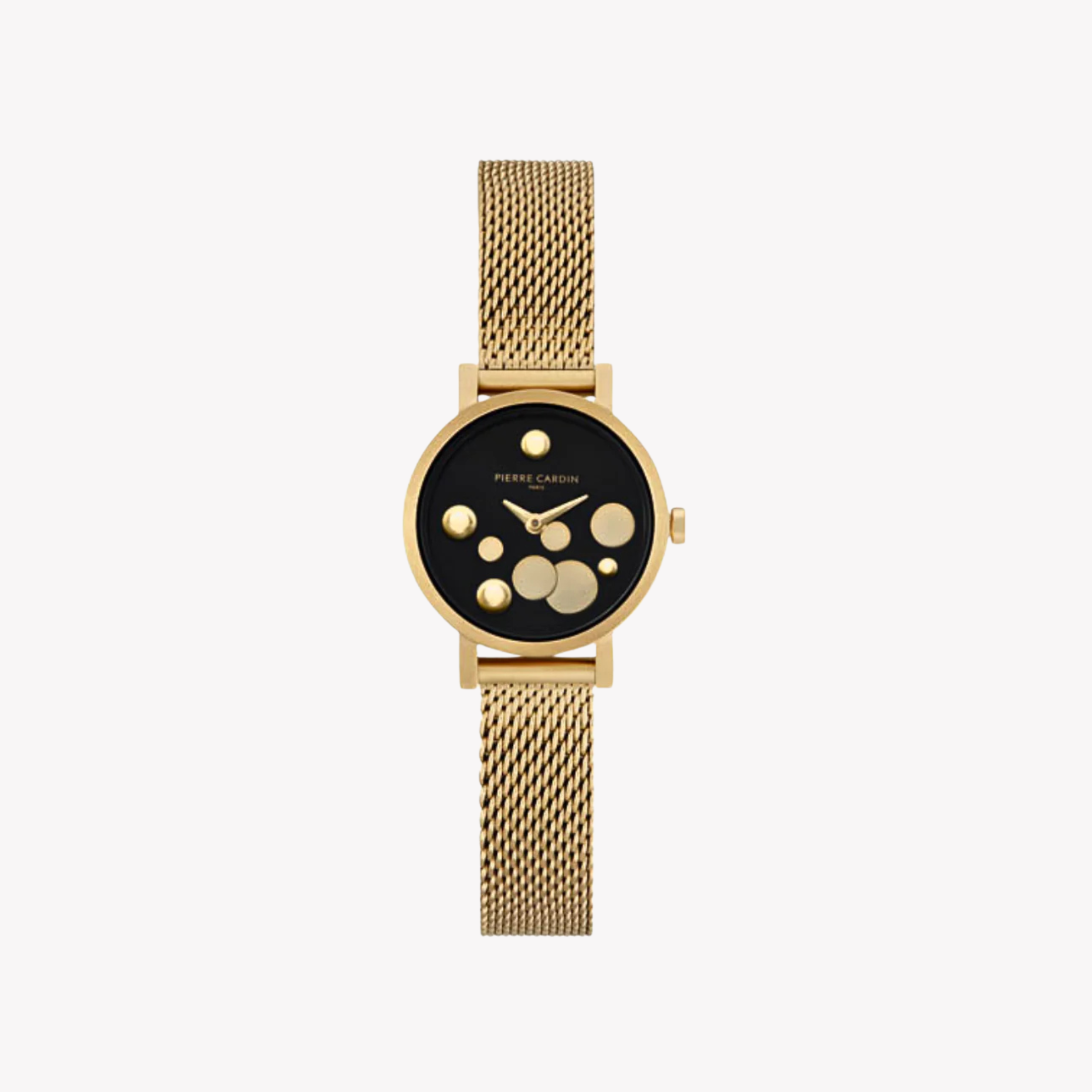 Pierre Cardin Women's Gold Stainless Steel Watch, Black Dial | Ccm.0502