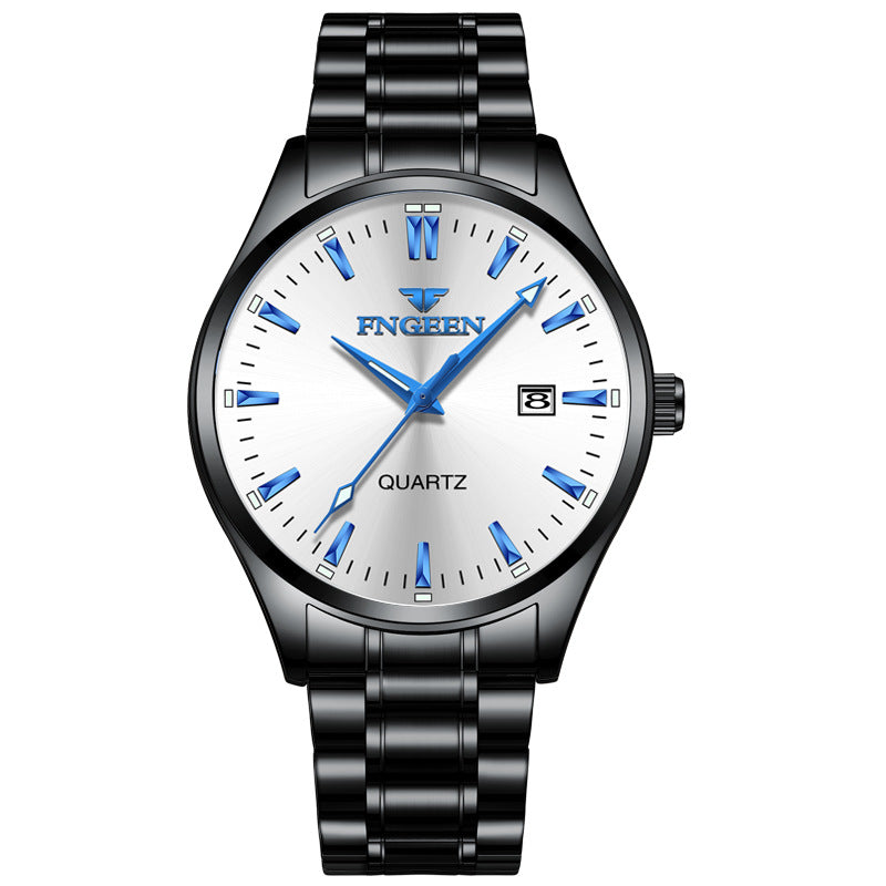 New Concept Korean Style Trendy Student Watches Men's Quartz Black Calendar Internet Celebrity Ultra-thin Waterproof Men's Watch