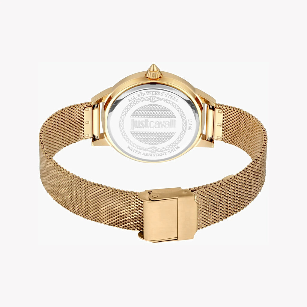Just Cavalli Women's Gold Stainless Steel Watch, Champagne Dial | Jc1l146m0055-3