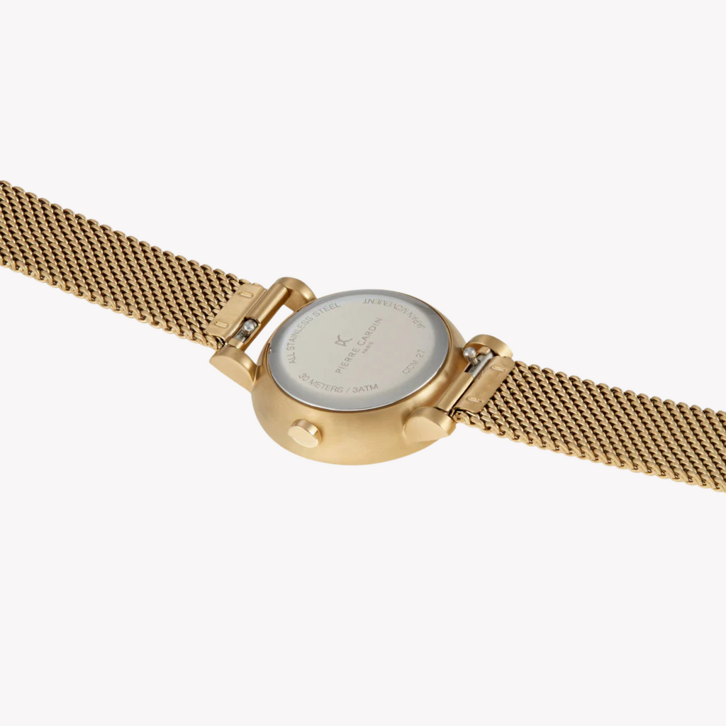 Pierre Cardin Women's Gold Stainless Steel Watch, Black Dial | Ccm.0502