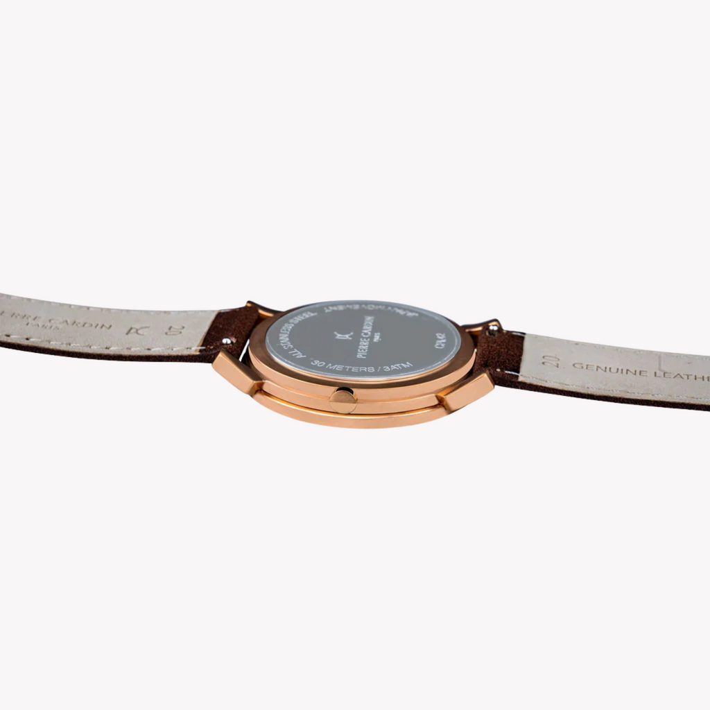Pierre Cardin Men's Brown Leather Watch, Blue Dial | Cpi.2054-3