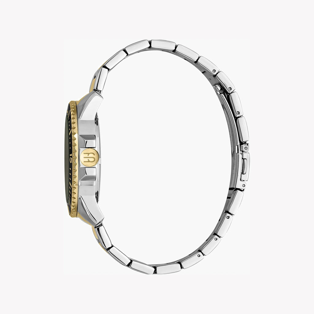 Esprit Men's Silver & Gold Stainless Steel Watch, Black Dial | Es1g156m0025