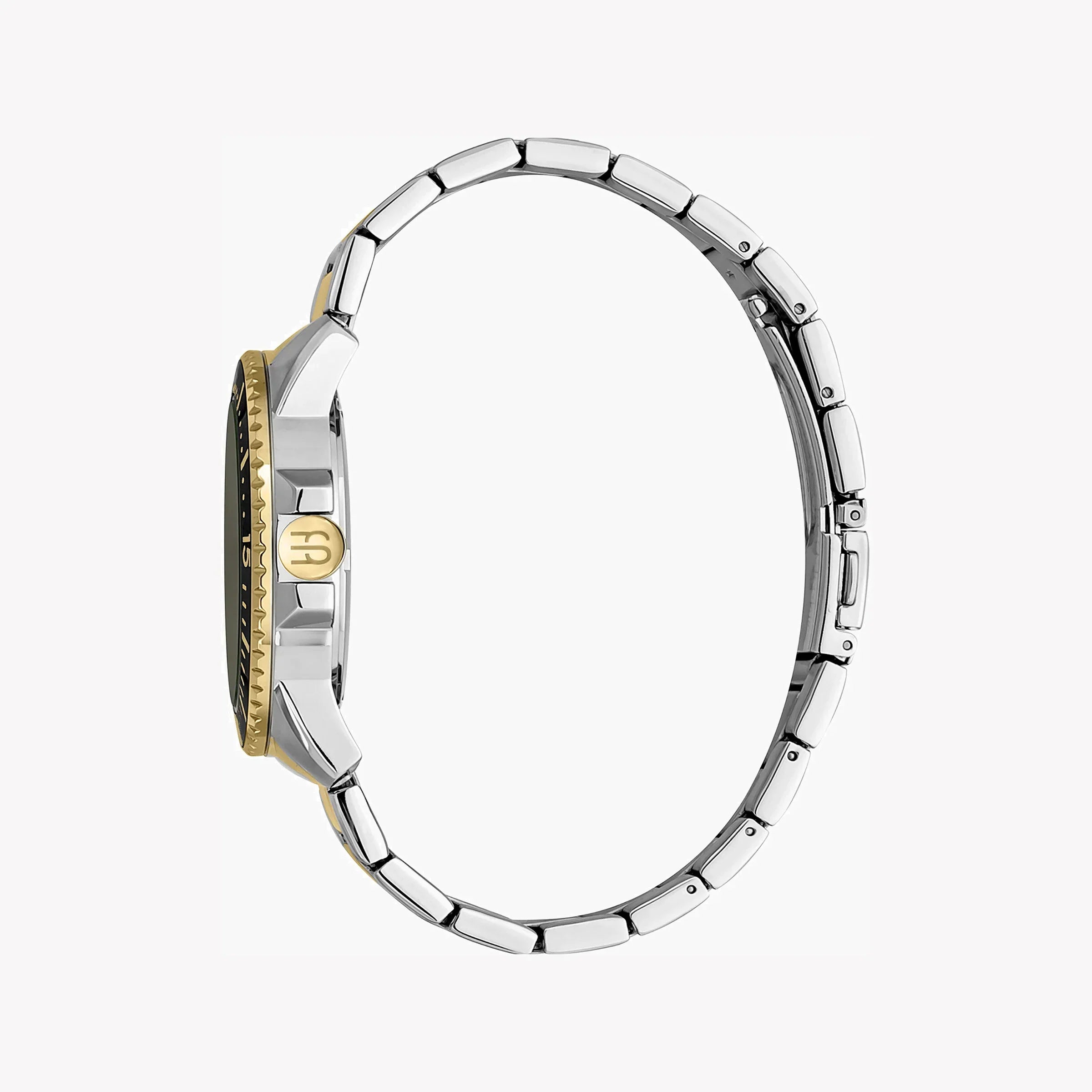 Esprit Men's Silver & Gold Stainless Steel Watch, Black Dial | Es1g156m0025