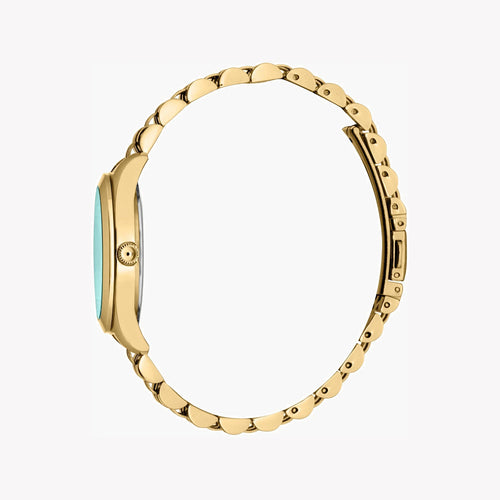 Just Cavalli Women's Gold Stainless Steel Watch, Turquoise Dial | Jc1l210m0465-1