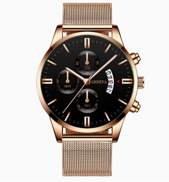 Mens Business Luxury Watches For Men Mesh Band Quartz Watch