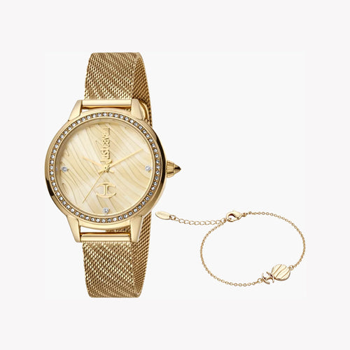 Just Cavalli Women's Gold Stainless Steel Watch, Champagne Dial | Jc1l146m0055-0