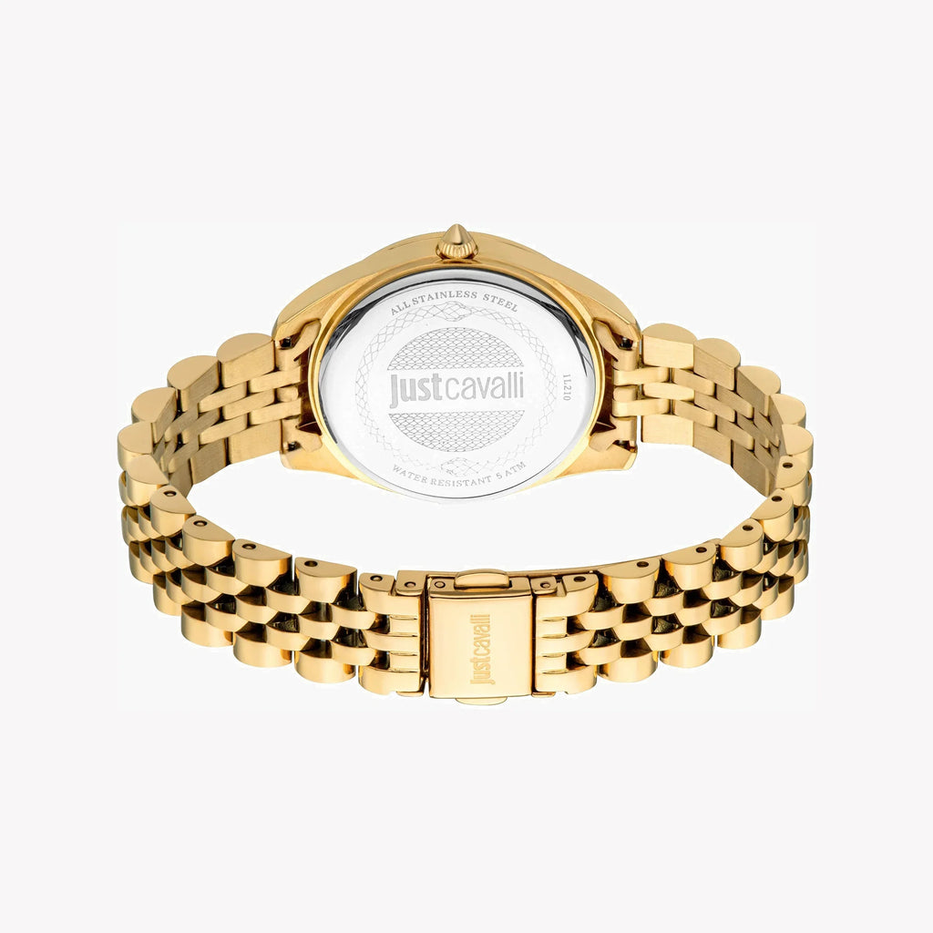 Just Cavalli Women's Gold Stainless Steel Watch, Turquoise Dial | Jc1l210m0465-2