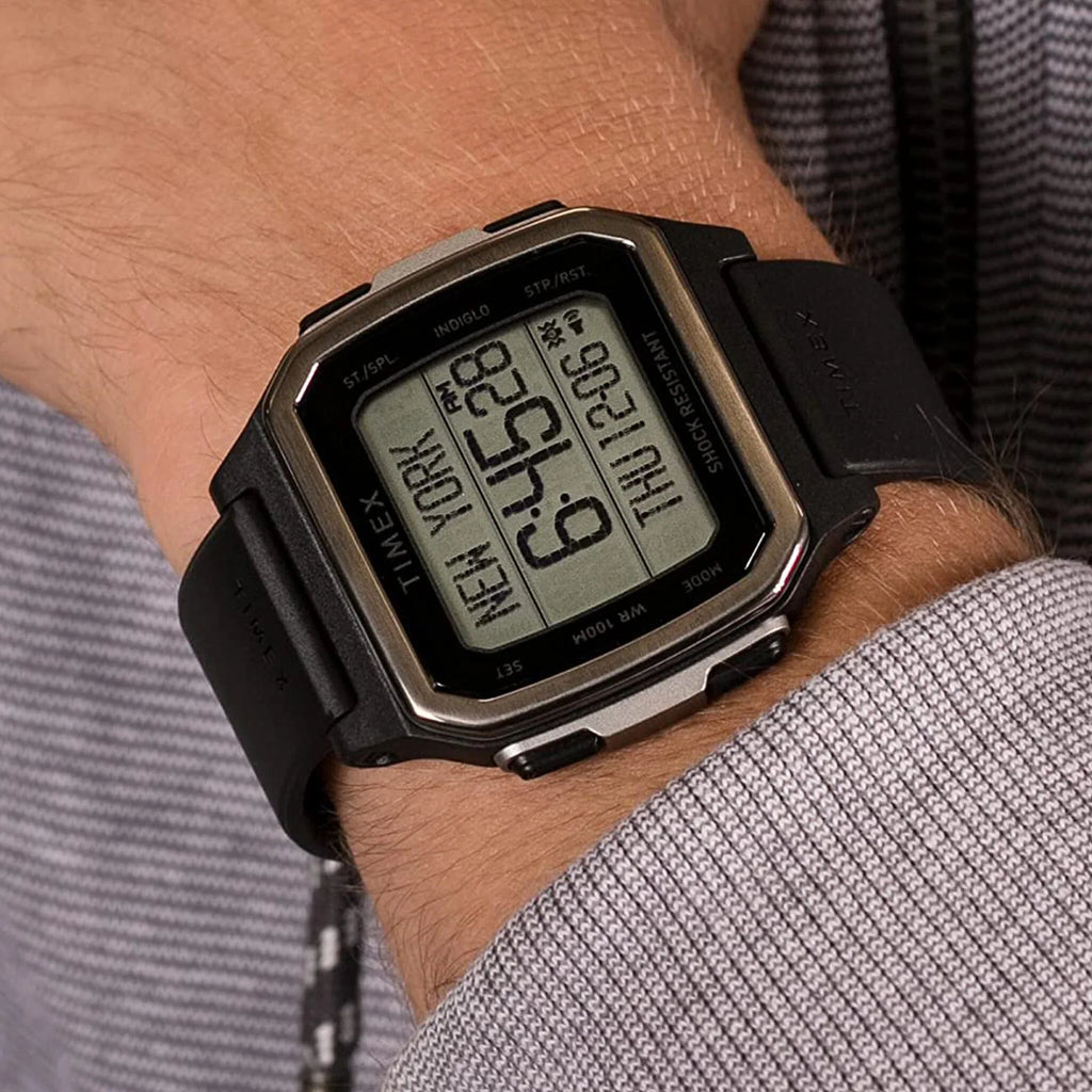 Timex Men's Black Silicone Watch, Digital Dial | Tw5m29000-4